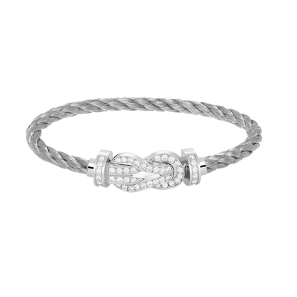 [Everoly JW]CHANCE GROßES 8-FACH-SCHNALLE VOLLDIAMANT-ARMBAND SILBER