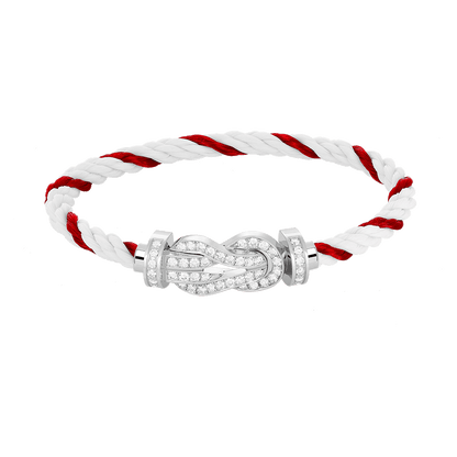 [Everoly JW]CHANCE GROßES 8-FACH-SCHNALLE VOLLDIAMANT-ARMBAND SILBER
