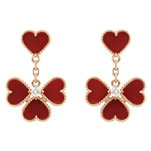[Everoly JW]SWEET CLOVER CARNELIAN EARRINGS
