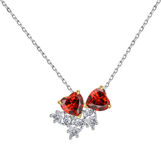 [Violet JW]Dainty Red Heart Necklace