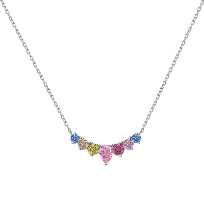 [Violet JW]Dainty Colorful Heart Necklace