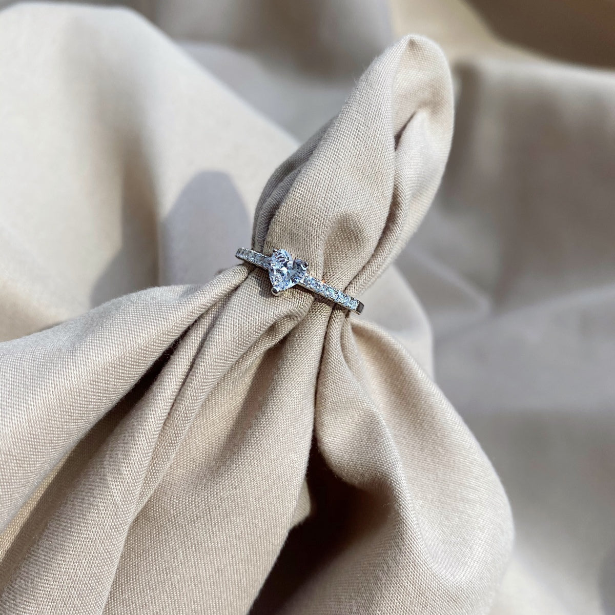 [Violet JW]0.5 Carat CaratEternity Charming Heart Shape Lover Ring
