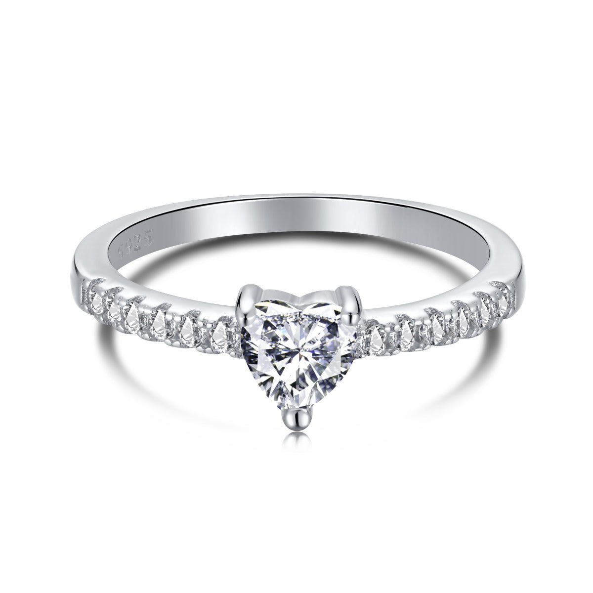 [Violet JW]0.5 Carat CaratEternity Charming Heart Shape Lover Ring