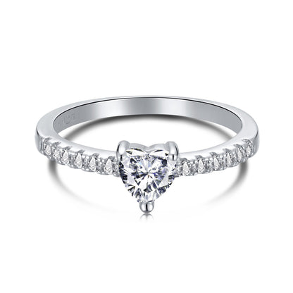 [Violet JW]0.5 Carat CaratEternity Charming Heart Shape Lover Ring
