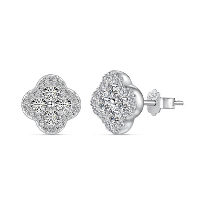 [Violet JW]Four-Leaf Clover Flower Shaped Earrings