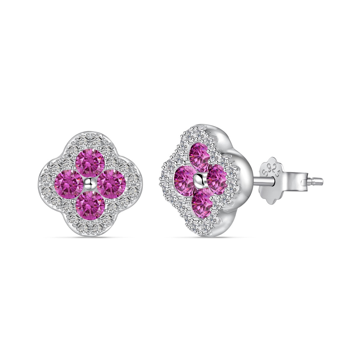 [Violet JW]Four-Leaf Clover Flower Shaped Earrings