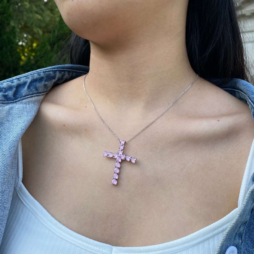 [Violet JW]Radiant Cross Shape Necklace