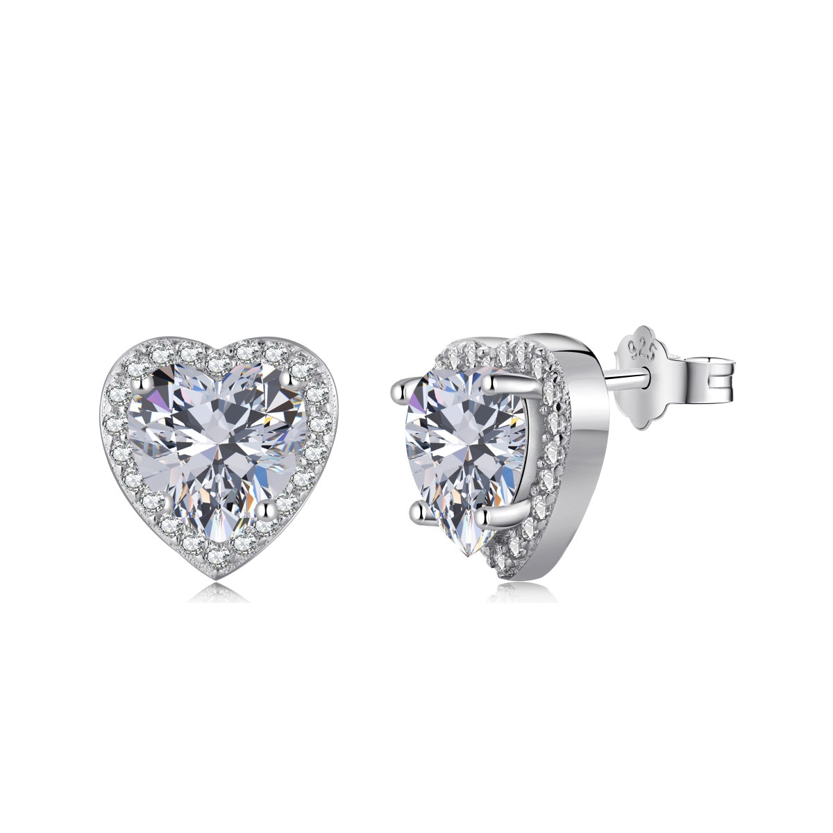 [Violet JW]Sparkling Heart Shape Lover Earrings