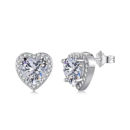 [Violet JW]Sparkling Heart Shape Lover Earrings