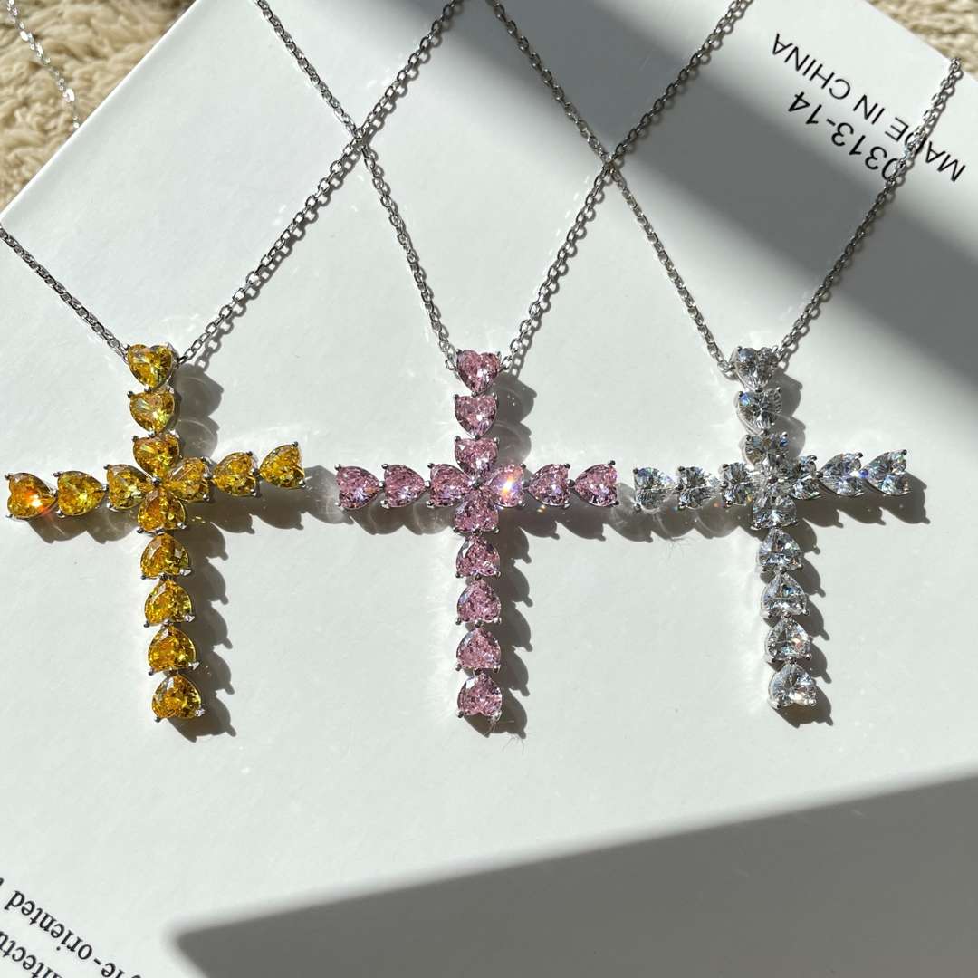 [Violet JW]Radiant Cross Shape Necklace