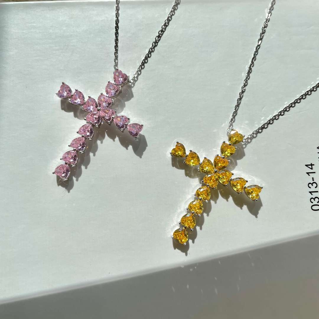 [Violet JW]Radiant Cross Shape Necklace