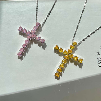 [Violet JW]Radiant Cross Shape Necklace
