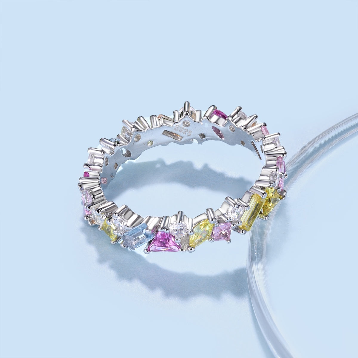 [Violet JW]Dazzling Polychromatic Multi cut Daily Ring