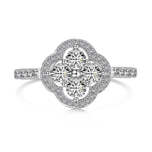 [Violet JW]Four Leaf Clover Flower Design Ring
