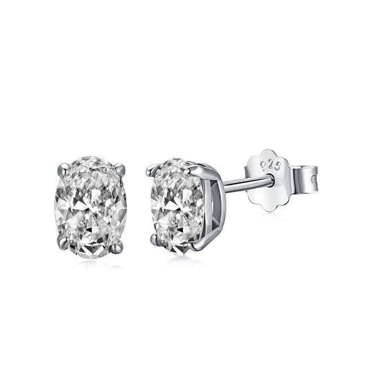 [Violet JW]Oval Classic Dignified Elegant Earrings