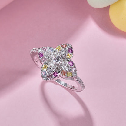 [Violet JW]Luxurious Colorful Flower Shape Banquet Ring