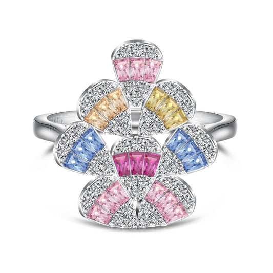 [Violet JW]Sparkling Colorful Water Drop Shape Daily Ring