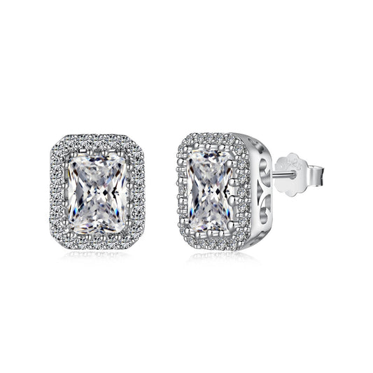 [Violet JW]1.0 Carat Luxurious Dainty Emerald Cut Daily Earrings