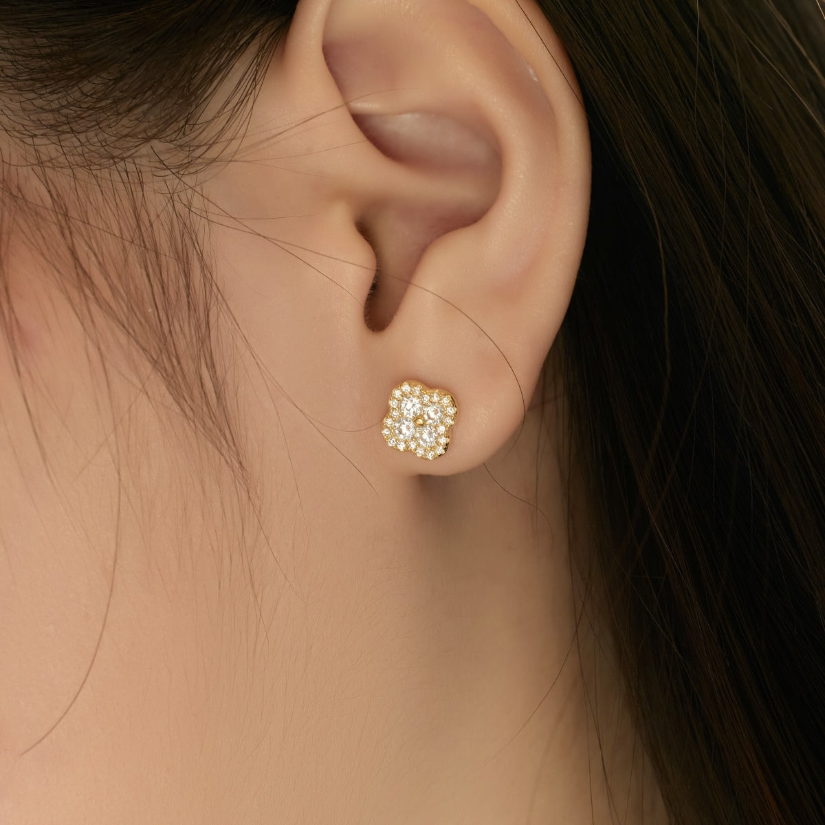 [Violet JW]Four-Leaf Clover Flower Shaped Earrings