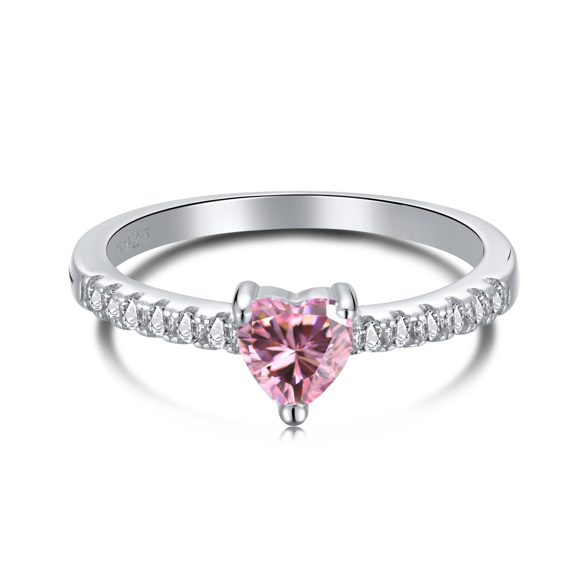 [Violet JW]0.5 Carat CaratEternity Charming Heart Shape Lover Ring