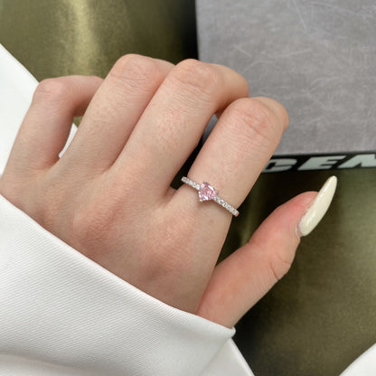 [Violet JW]0.5 Carat CaratEternity Charming Heart Shape Lover Ring