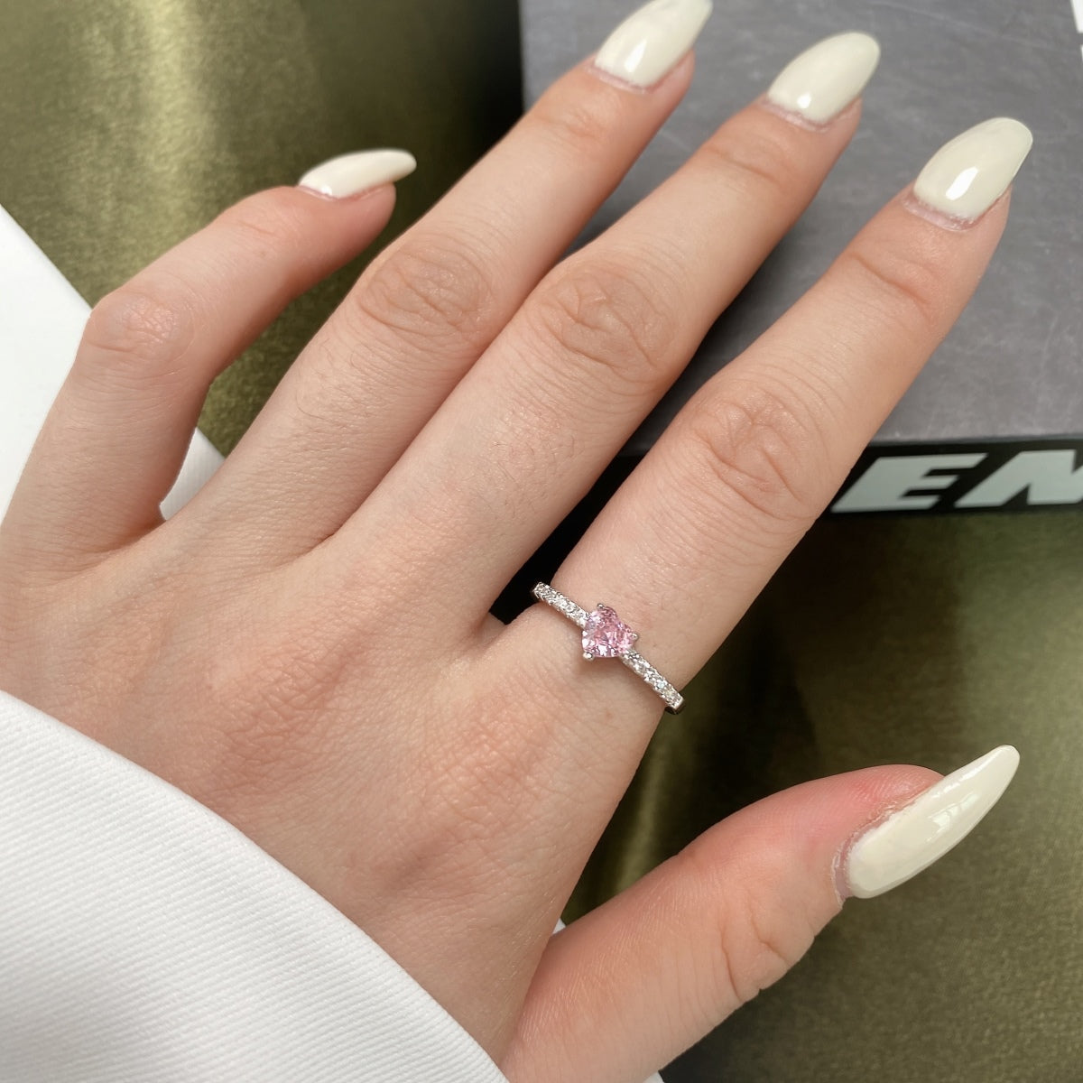 [Violet JW]0.5 Carat CaratEternity Charming Heart Shape Lover Ring