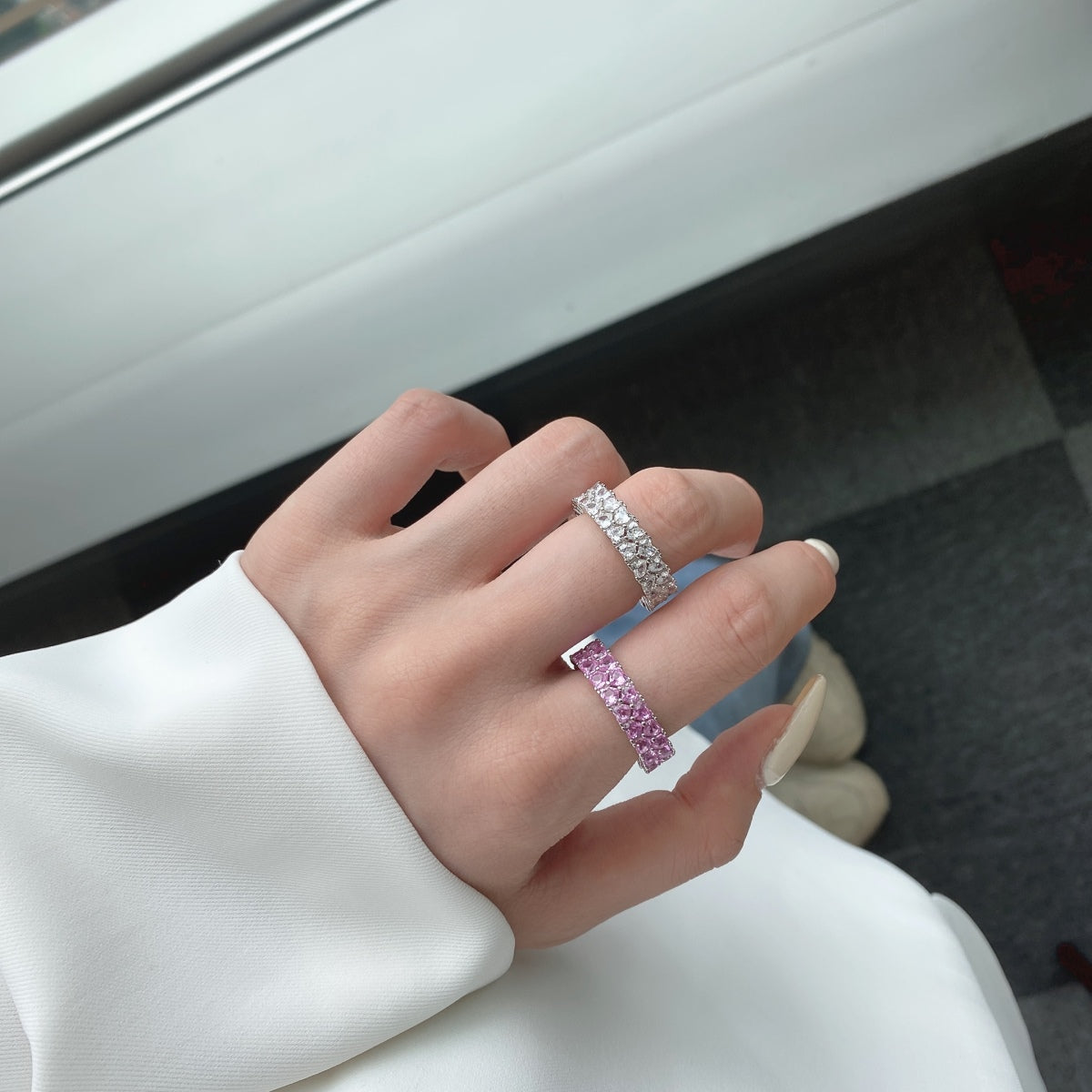 [Violet JW]Sparkling Full Heart Ring