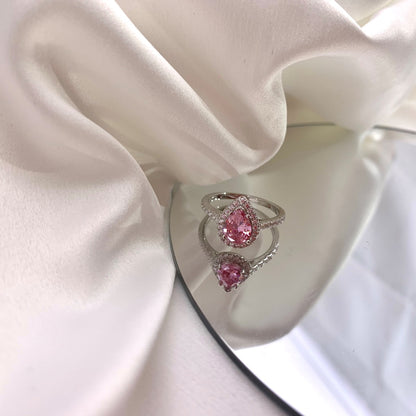 [Violet JW]1.0 Carat Luxurious Resplendent Water Drop Shape Wedding Ring