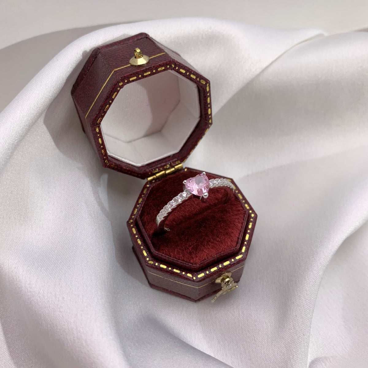 [Violet JW]0.5 Carat CaratEternity Charming Heart Shape Lover Ring