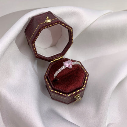 [Violet JW]0.5 Carat CaratEternity Charming Heart Shape Lover Ring