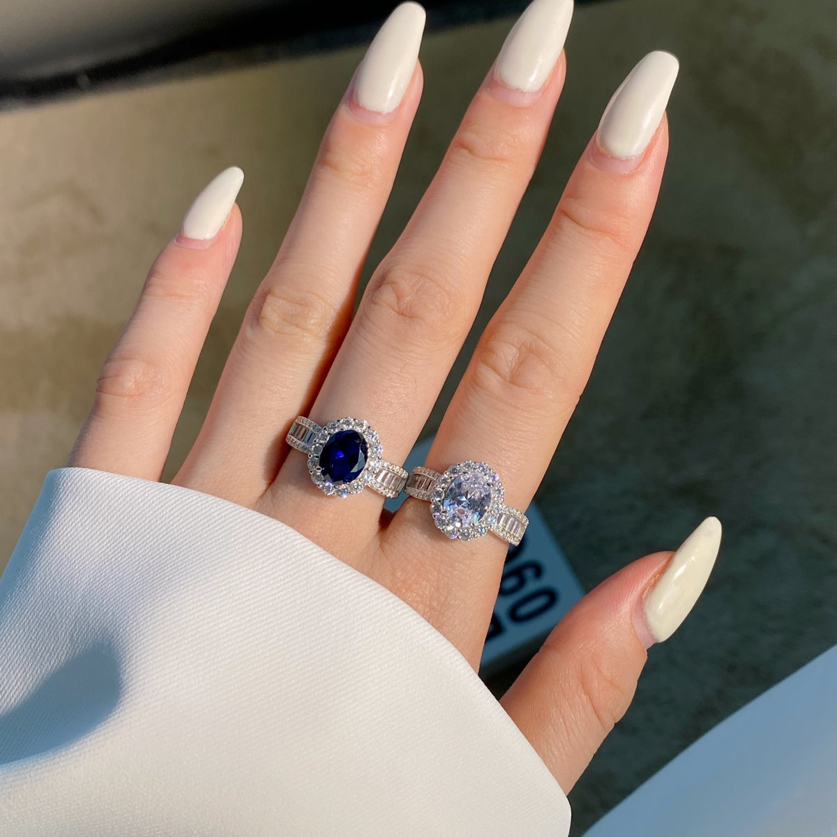 [Violet JW]1.5 Carat Dazzling Charming Oval Cut Banquet Ring