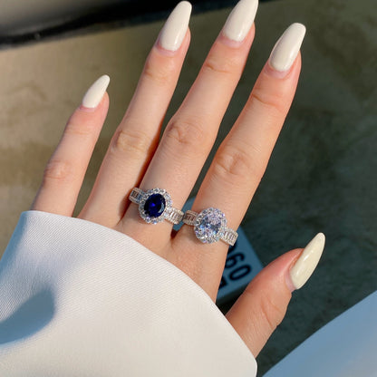 [Violet JW]1.5 Carat Dazzling Charming Oval Cut Banquet Ring