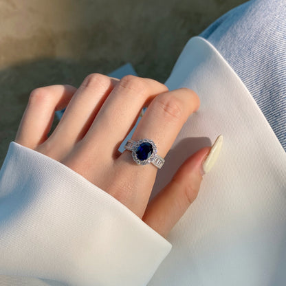[Violet JW]1.5 Carat Dazzling Charming Oval Cut Banquet Ring