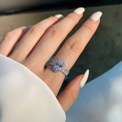 [Violet JW]1.5 Carat Dazzling Charming Oval Cut Banquet Ring