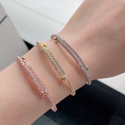 [Violet JW]Row of Diamonds Round Fashion Bracelet