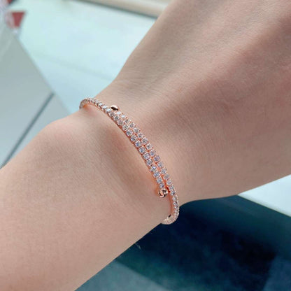 [Violet JW]Row of Diamonds Round Fashion Bracelet