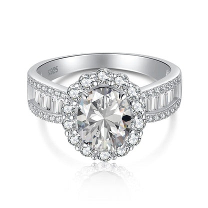 [Violet JW]1.5 Carat Dazzling Charming Oval Cut Banquet Ring
