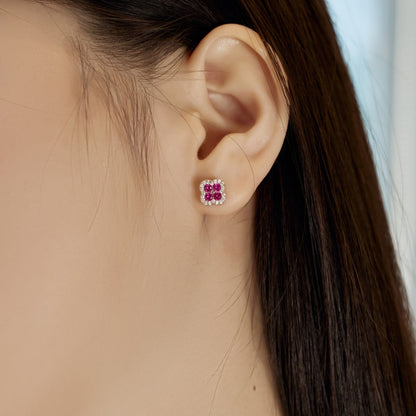 [Violet JW]Four-Leaf Clover Flower Shaped Earrings