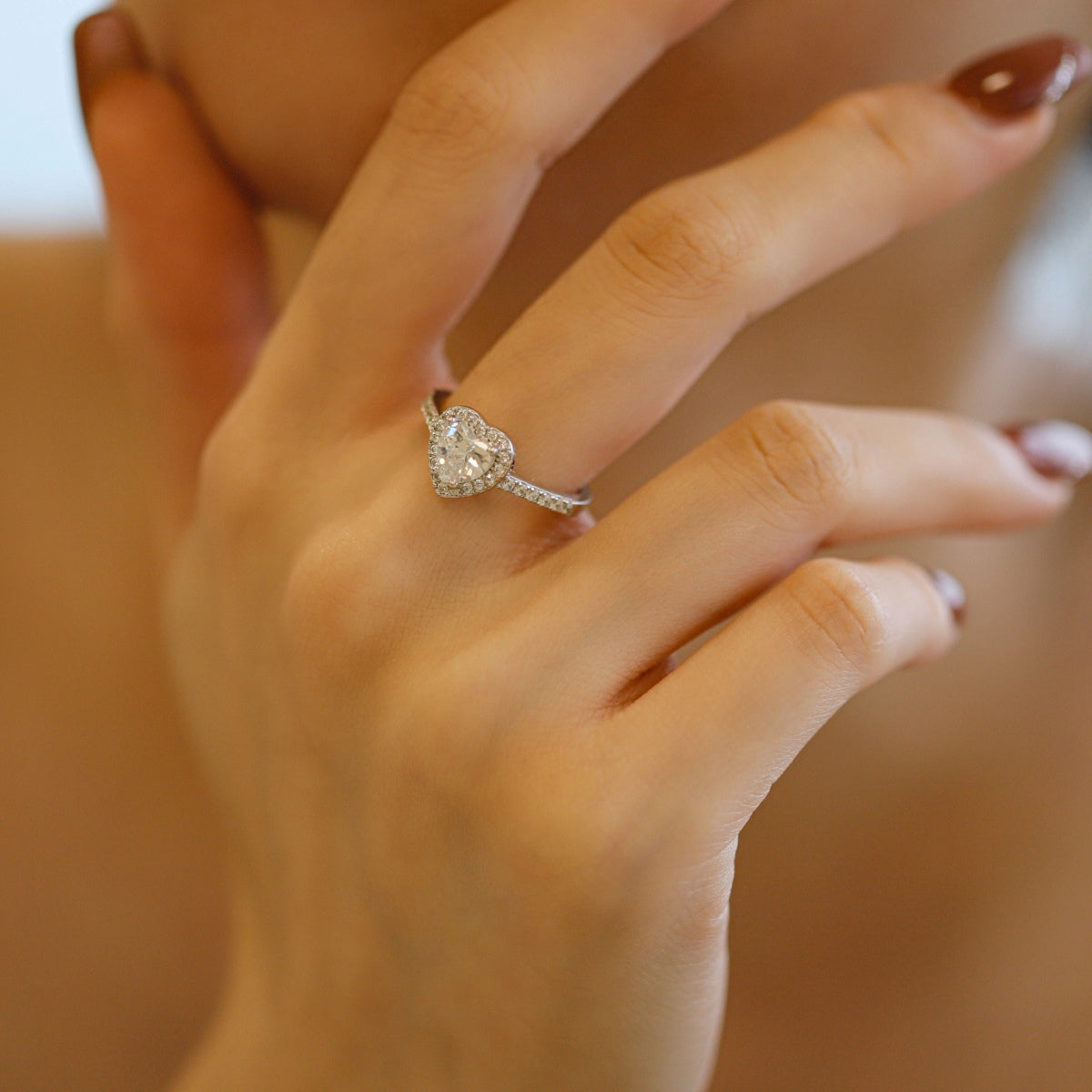 [Violet JW]Eternity Splashy Romantic Heart Shape Lover Ring