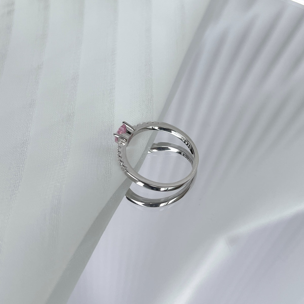 [Violet JW]0.5 Carat CaratEternity Charming Heart Shape Lover Ring