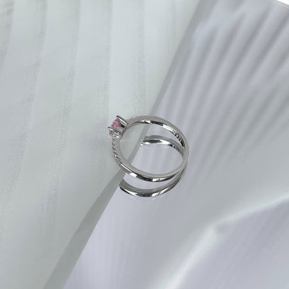 [Violet JW]0.5 Carat CaratEternity Charming Heart Shape Lover Ring