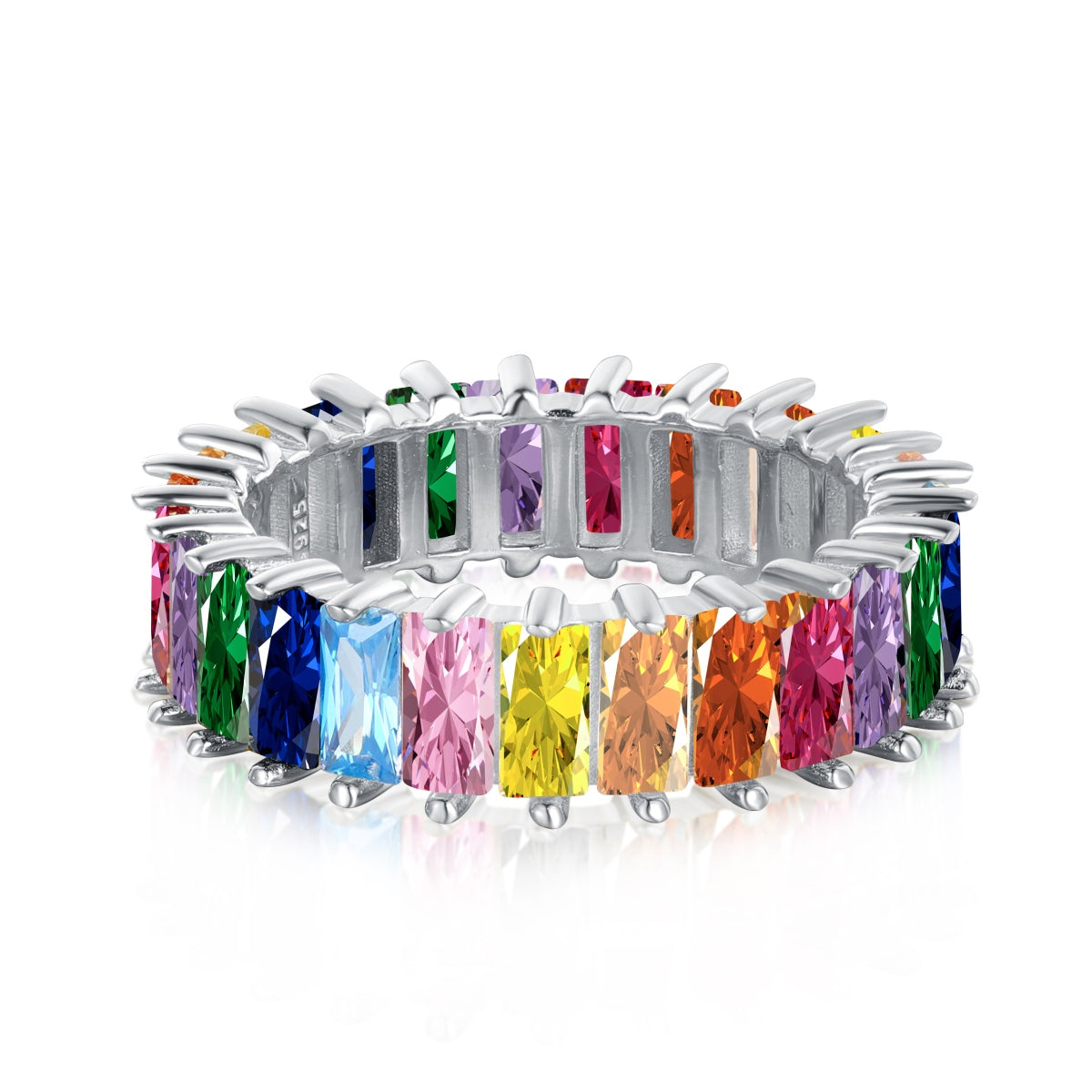[Violet JW]Unique Colorful Radiant Cut RIng