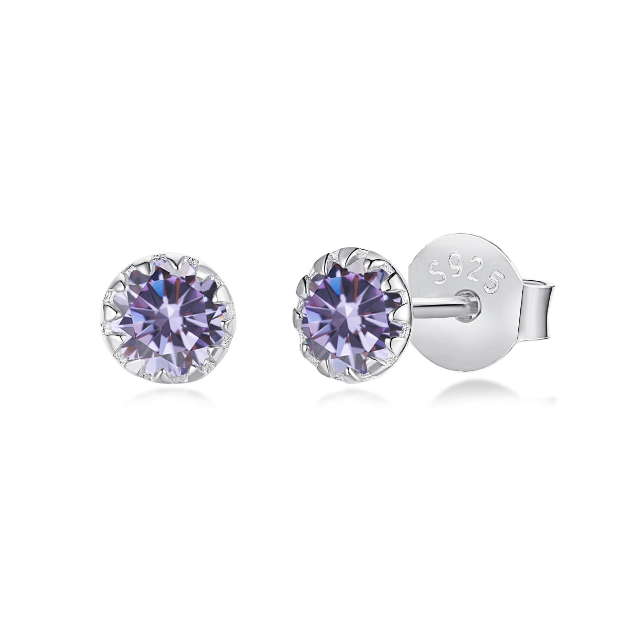 [Violet JW]Sparkling Colorful Round Shape Earrings
