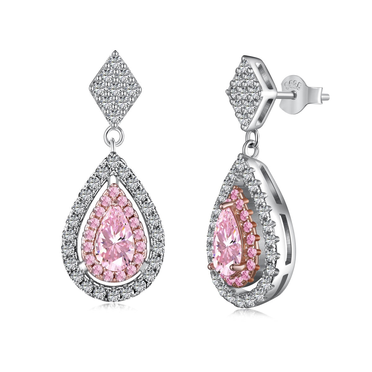 [Violet JW]Ornate Delicate Water Drop Shape Banquet Earrings