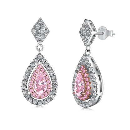 [Violet JW]Ornate Delicate Water Drop Shape Banquet Earrings