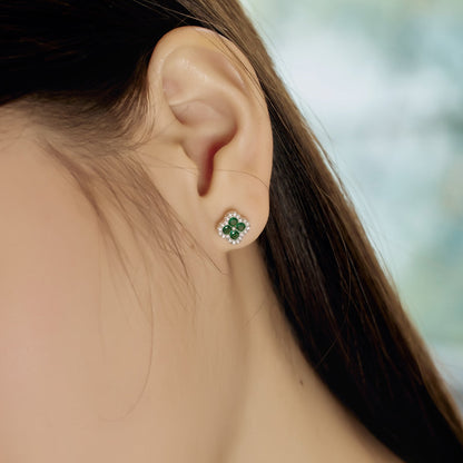 [Violet JW]Four-Leaf Clover Flower Shaped Earrings