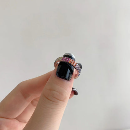 [Violet JW]Unique Colorful Round Cut Tennis Ring