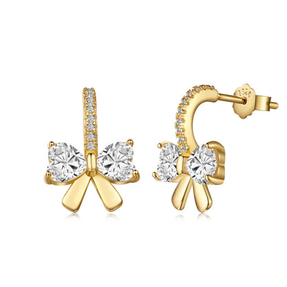 [Violet JW]Exquisite Earrings With Heart-Shaped Bow Design