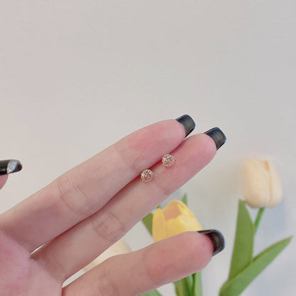 [Violet JW]Sparkling Colorful Round Shape Earrings