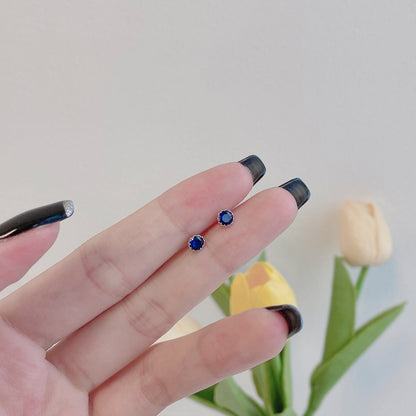 [Violet JW]Sparkling Colorful Round Shape Earrings